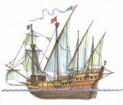 Португальская каравелла. Современный рисунок Португальская каравелла. Современный рисунок