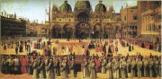 Дж. Беллини. Процессия с реликвией Св. Креста на площади Св. Марка. Венеция. 1496 г. Дж. Беллини. Процессия с реликвией Св. Креста на площади Св. Марка. Венеция. 1496 г.