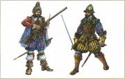 Французские солдаты второй половины XVI в. Современный рисунок Французские солдаты второй половины XVI в. Современный рисунок