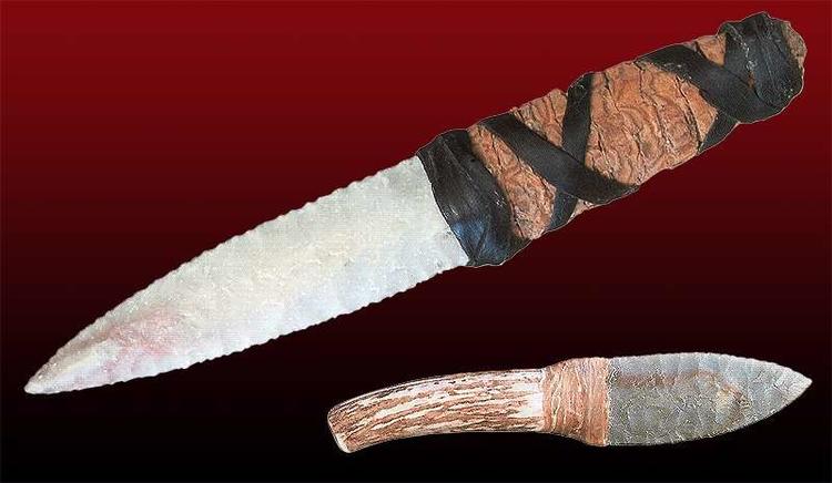 Ножи майя, выполненные из вулканических пород