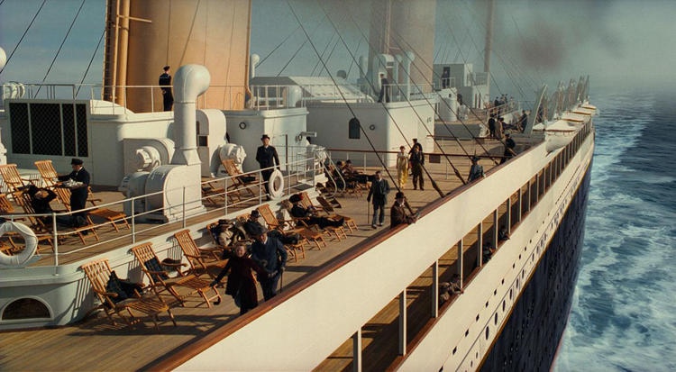 Так выглядела палуба первого класса «Титаника»: кадр из фильма Джеймса Кэмерона
