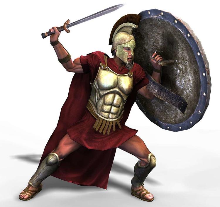  Спартанский воин с мечом и щитом