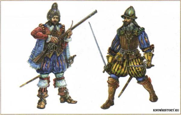 Французские солдаты второй половины XVI в. Современный рисунок