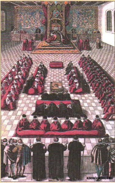 Заседание парламента. Гравюра XVII в.