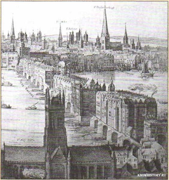 Панорама Лондона. Гравюра XVII в.