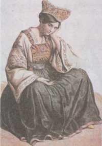 Девушка в национальном костюме. В Италии в 1840-е гг. возрос интерес к народной культуре