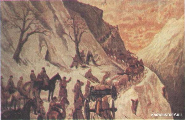 Переход через Балканы. 13 декабря 1877 г.